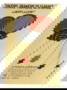 Joseph Lazzini's French Dance Theatre Original Poster Designed by Alexander Calder: Joseph Lazzini's French Dance Theatre Original Poster Designed by Alexander Calder. Size with frame: 14" x 18". Size of poster: 9" x 13".