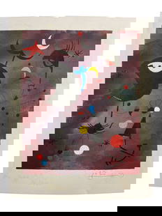 Joan Miro (1893-1983) - Pencil Signed and Dated Lithograph: Joan Miro (1893-1983) - Pencil Signed and Dated Lithograph. Size: 10 1/4" x 13".