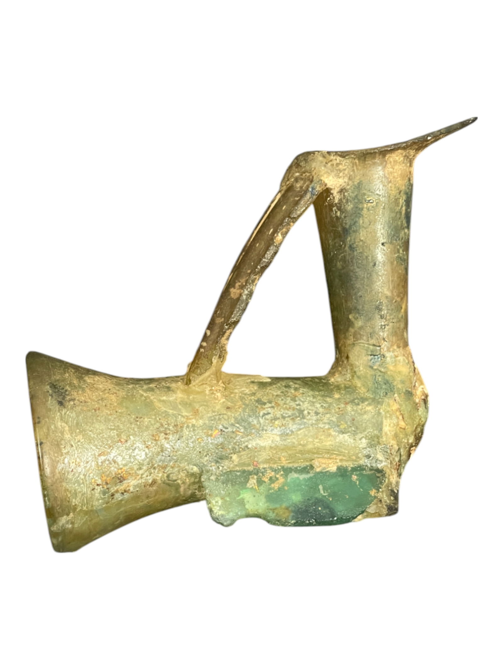 Ancient Roman Glass Vessel: Ancient Roman Glass Vessel 3 x 3 inches