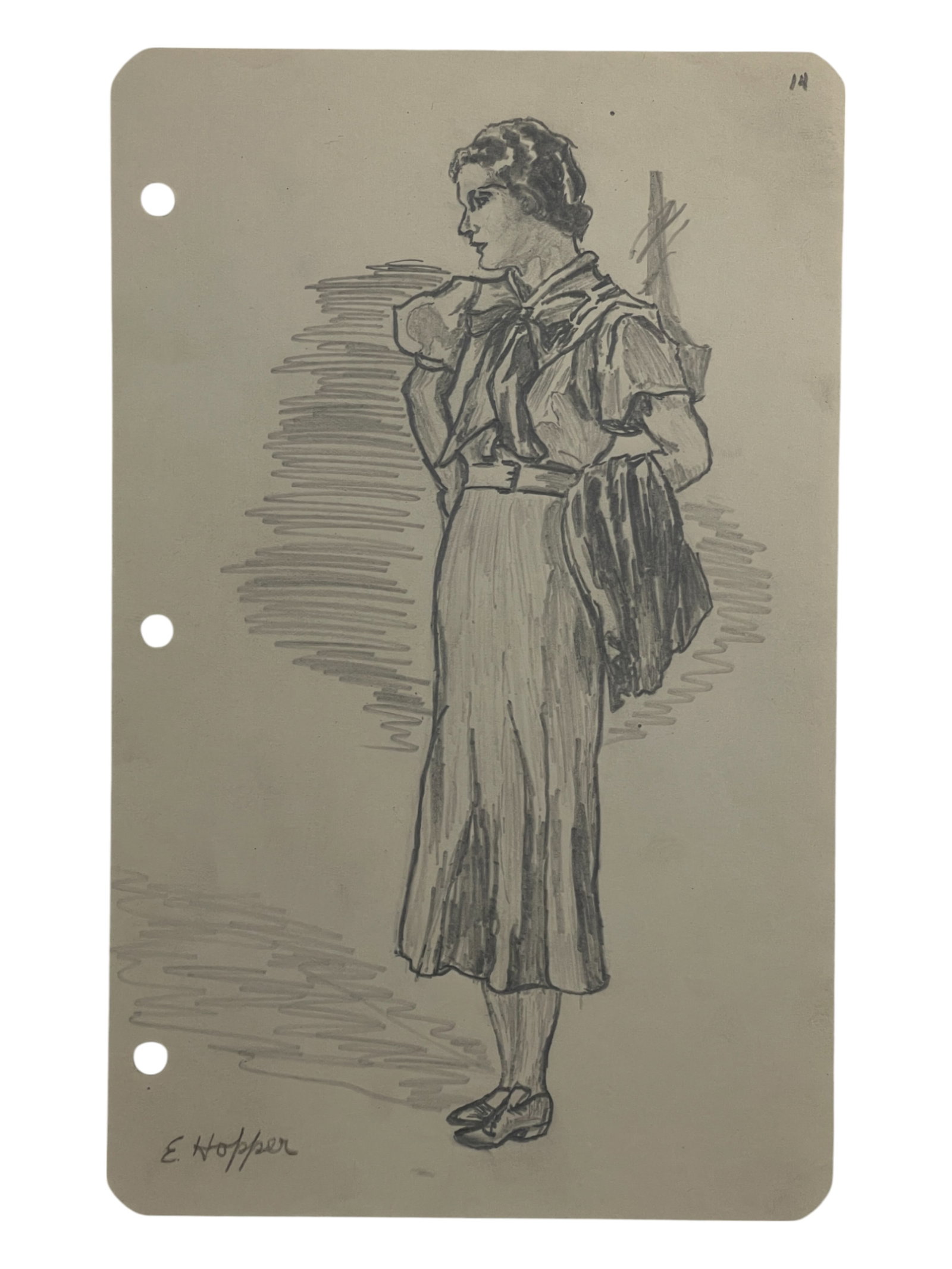 Edward Hopper - Original Signed Pencil Illustration Art Drawing: Edward Hopper - Original Signed Pencil Illustration Art Drawing. Size: 9 1/2" x 6".