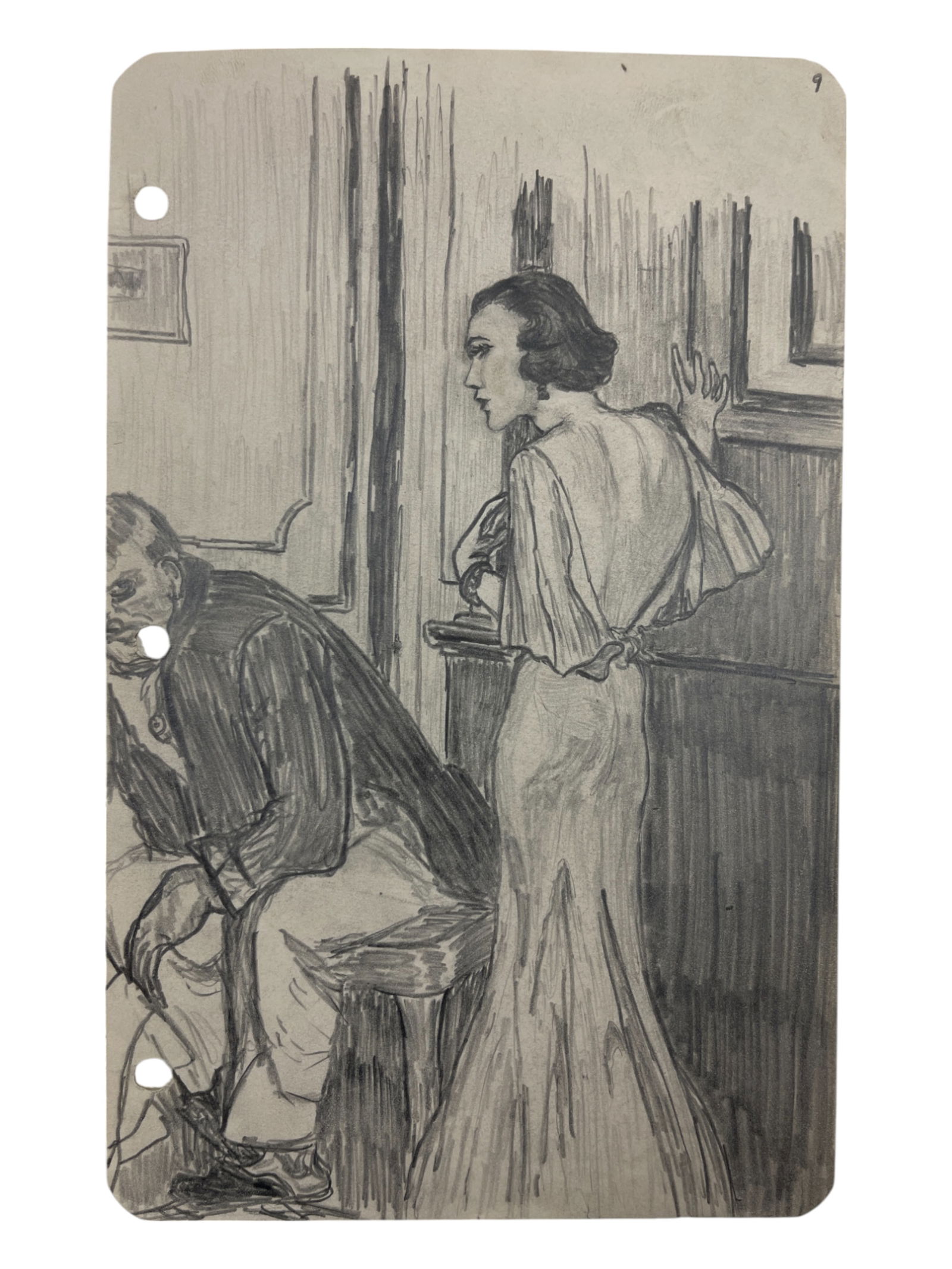 Edward Hopper - Original Signed Pencil Illustration Art Drawing: Edward Hopper - Original Signed Pencil Illustration Art Drawing. Size: 9 1/2" x 6".