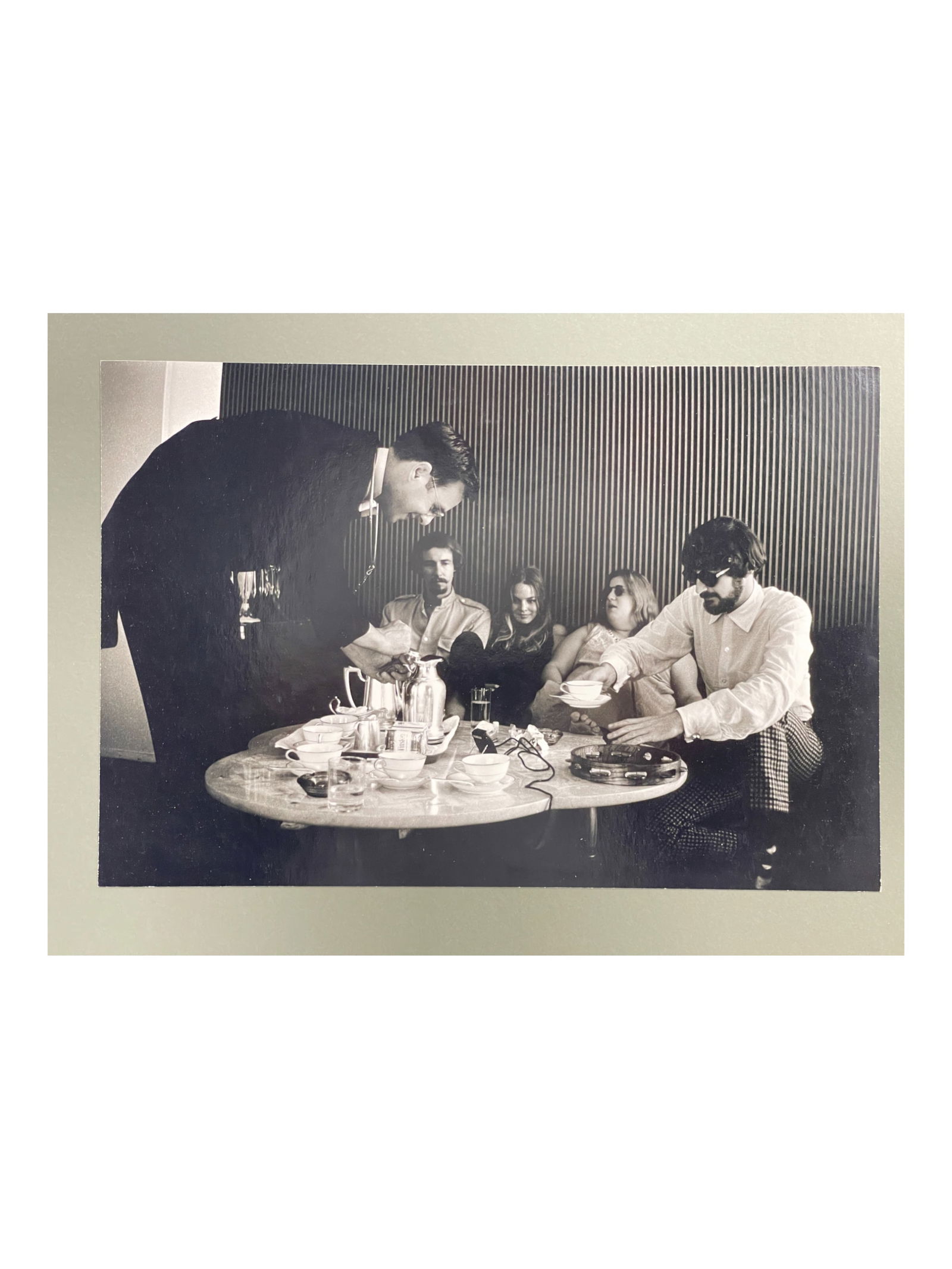 Lee Baker Johnson - Original Silver Gelatin Photograph of Bob Dylan: Lee Baker Johnson - Original Silver Gelatin Photograph of Bob Dylan. Mounted to mat, stamped on verso. Size of photograph: 9 1/4" x 13 3/4".