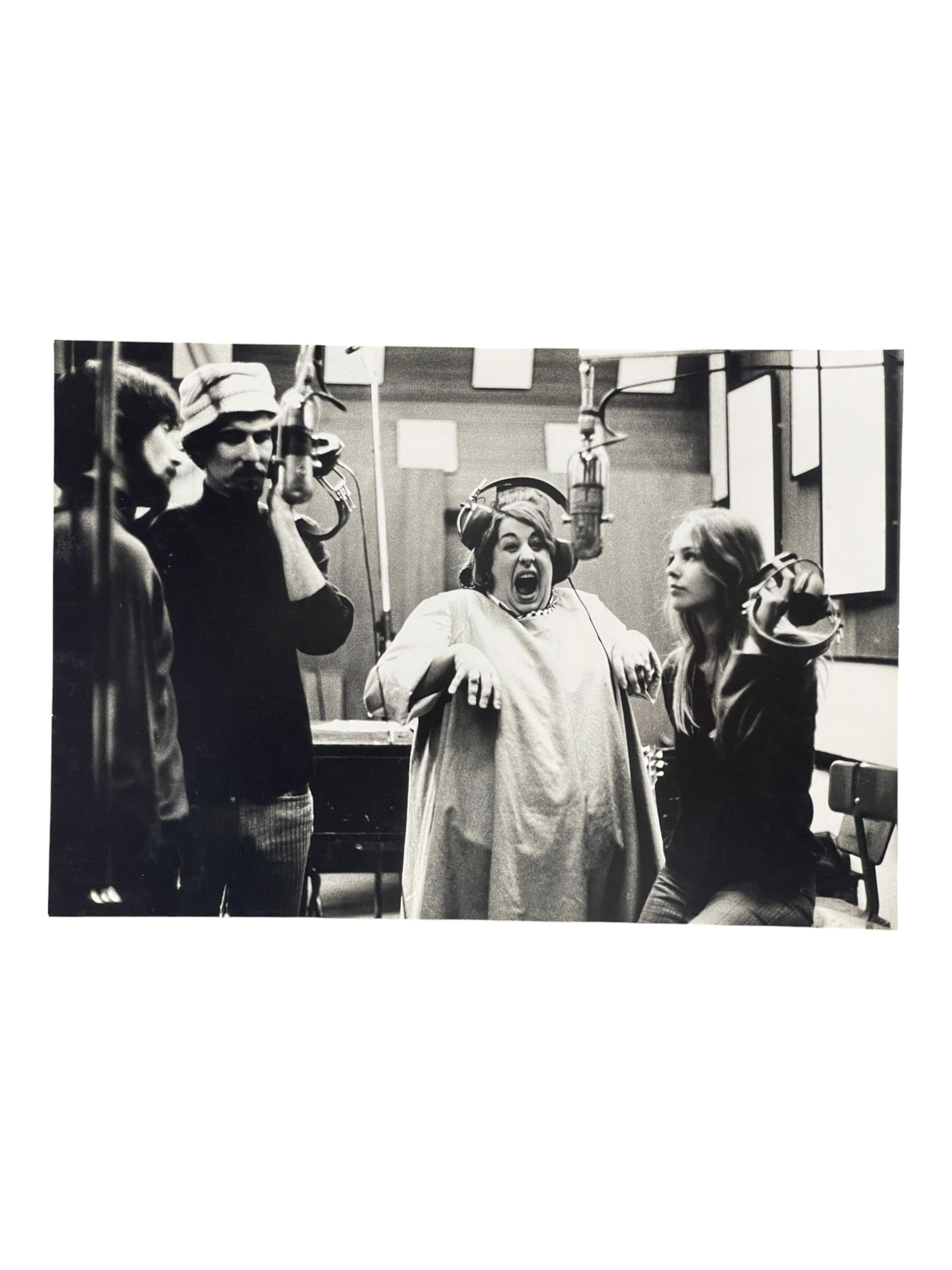 Lee Baker Johnson - Original Silver Gelatin Photograph of Bob Dylan Studio Session: Lee Baker Johnson - Original Silver Gelatin Photograph of Bob Dylan Studio Session. Mounted to mat, stamped on verso. Size of photograph: 9 1/4" x 13 3/4".