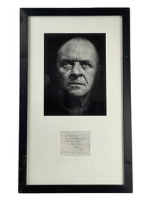 Helmut Newton (German, 1920-2004) Original Photograph of Anthony Hopkins Inscribed, Signed on Verso