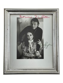 Elizabeth Taylor and Richard Burton Signed Black and White Photograph