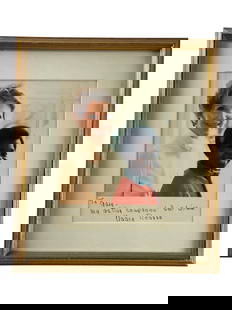 Nancy Reagan Signed Photograph: Nancy Reagan Signed Photograph. 13" x 14 1/2" with frame. Size of photo: 9" x 7".