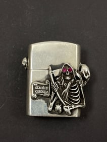 Stanley Guess Chrome Hearts Designer Ruby Skull Grim Reaper Sterling 925 Lighter