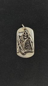 Stanley Guess Chrome Hearts Designer Skull Grim Reaper Sterling 925 Dog Tag