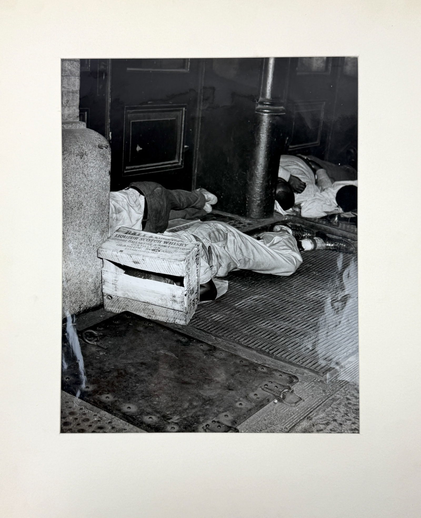 VIntage Photo By Weegee Of Bowery's Flophouse Drunkards Sleeping On The Street 1942 Era 11inx14in (1 of 5)