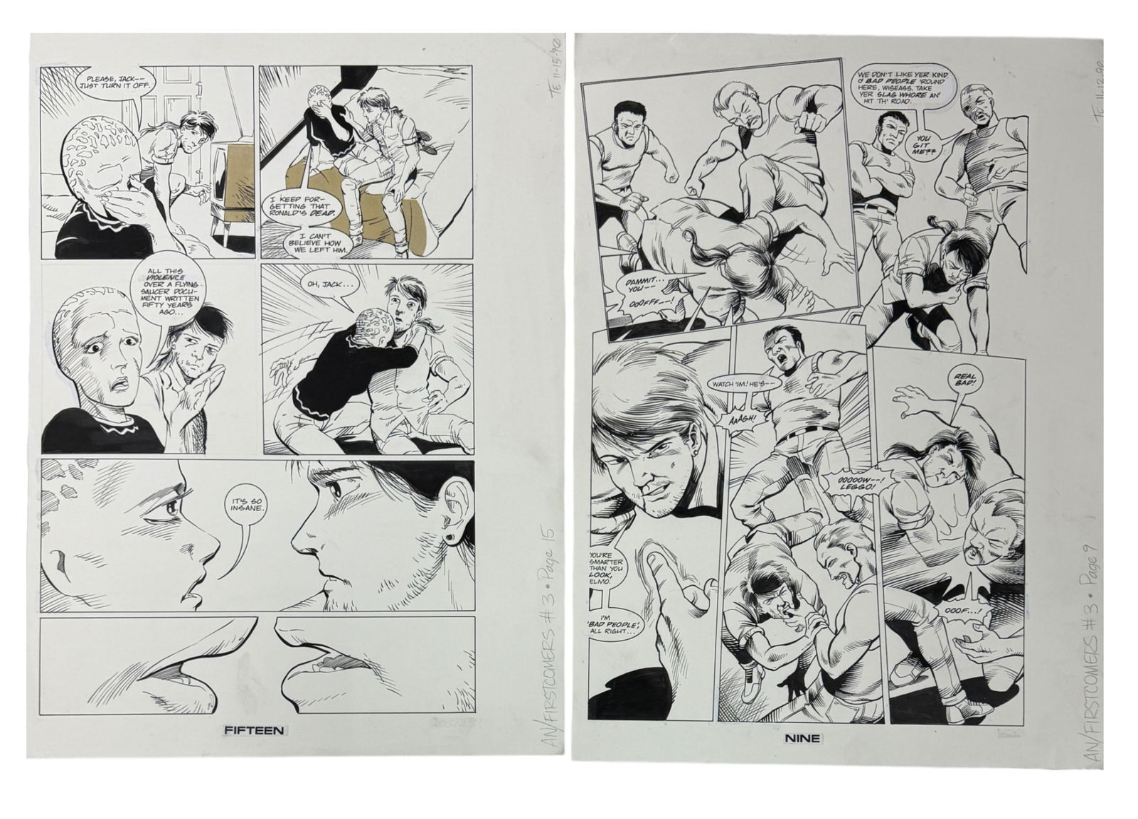 Alien Nation: The First Comers Original Storyboard Production Comic Art (1 of 3)