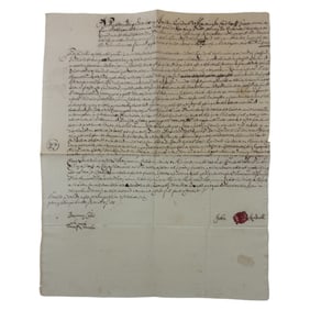 1733 British Handwritten Manuscript Legal Bond Signed John Randall wax Seal