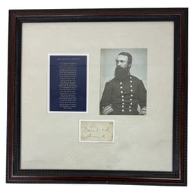US CIVIL WAR AdmIral David D. Porter Photograph and Signature in Frame