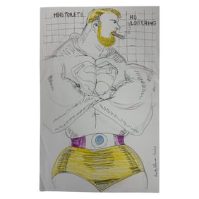 Vintage Randy Coleman Male Interest ArtPen & Colored Pencil Drawing Signed & Dated 1/12/15On Bottom