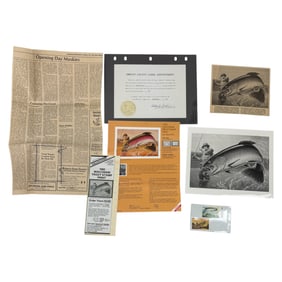 RARE STAMP PRODUCTION Published Wisconsin Trout by Nick Pitl - Original Signed Production Published
