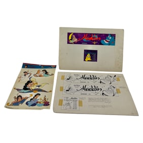 Vintage Disney Aladdin Origional Art Marque Layout Hand Painted Signed By Disney Artist Joseph Musil