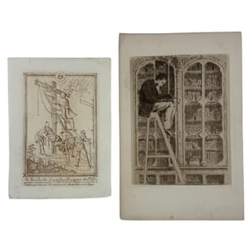 The Martyrs of Japan and Moreau Nelaton Engraving Lot of 2