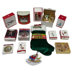 Vintage Hallmark Christmas Ornaments With Xenomorph & Star Trek, Disney And Hotwheel Ornaments