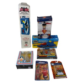 Vintage DC Toy Lot Includes Wonder Woman & Her Invisible Jet, Supermans Supermobile