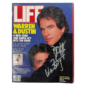Vintage 1987 Life Magazine With Warren Beatty And Dustin Hoffman Signatures