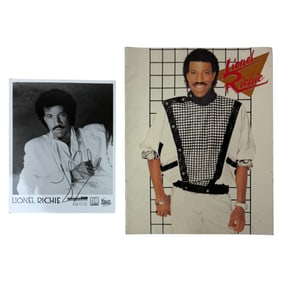 Vintage Lionel Richie Signed Concert Promo Photo & Signed 8inx10in Photo