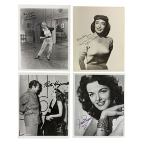 Vintage Autographed Black And White Photos Of Hollywood Actresses 8inx10in