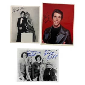 Vintage Black And White Photo Of The Brady Brunch Signed By Barry Williams & Christopher Knight AndS