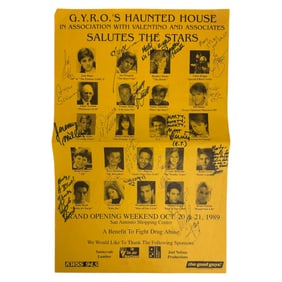 Vintage G.Y.R.O.'S Haunted House Celebrity Event Flyer With Signatures