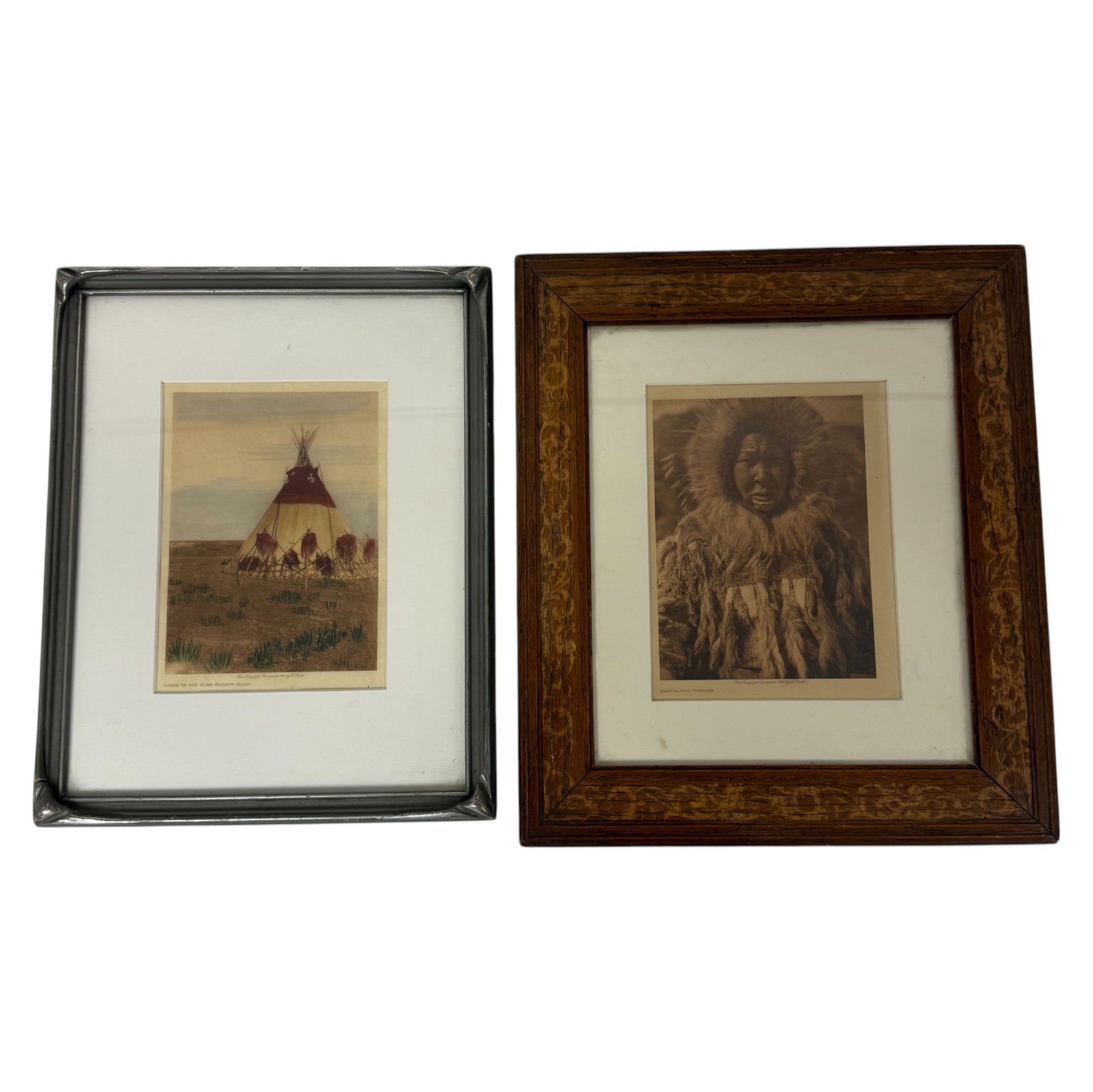 Vintage Framed Native American Portrait And Photogravure Of Teepee Hut By Edward S. Curtis,, Early 2 (1 of 3)