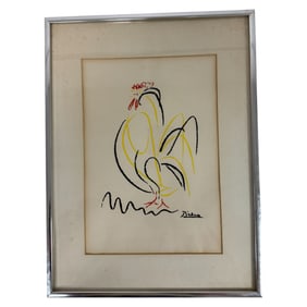 Vintage Pablo Picasso Rooster LithoGraph 25inx18in