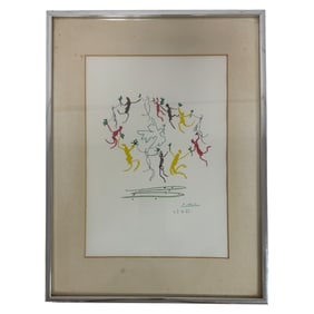 Vintage Pablo Picasso Le Ronde De La Jeunesse Lithograph 25inx18in