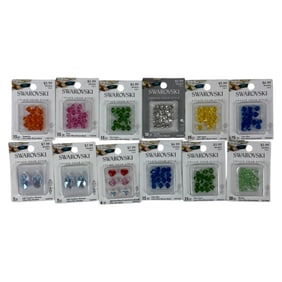 Vintage Lot Of Discontinued Swarovski Crystal Beads-Assorted Colors & Styles(Factory Sealed) 12 Pack