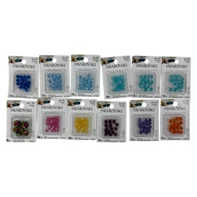 Vintage Lot Of Discontinued Swarovski Crystal Beads-Assorted Colors & Styles(Factory Sealed) 12 Pack