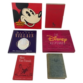 Vintage Childrens Story Books With Signed Disney Villians Book( Ollie Johnston & Frank Thomas) And D