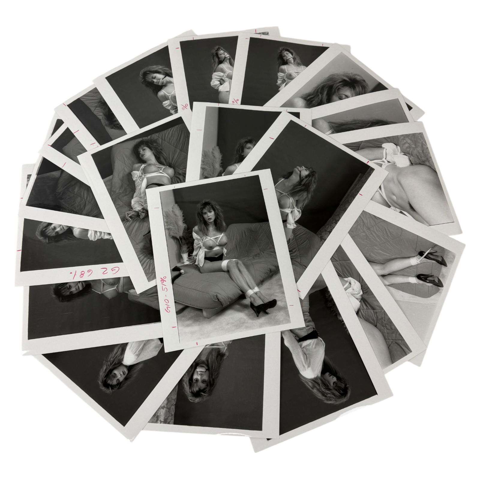 Vintage Erotic Nude Bondage ADULT Photo Collection Movie & Magazine: This rare collection features originalproduction photographs from vintage bondage-themed erotic films and magazines. The lot includes candid and posed scenes from photo shoots, showcasing models in st