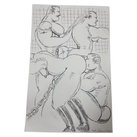 Randy Coleman Signed Gay Male Interest Original Drawing Illustration Art