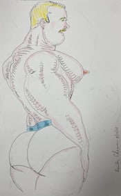 Randy Coleman Signed Gay Male Interest Original Drawing Illustration Art