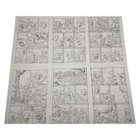 Addanac City Vintage Origional Animation Comic Art Story Board Lot Of 6
