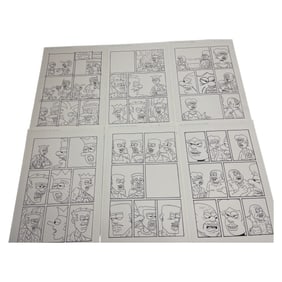 Addanac City Vintage Origional Animation Comic Art Story Board Lot Of 6