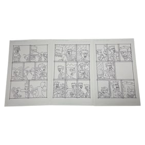 Addanac City Vintage Origional Animation Comic Art Story Board Lot Of 3