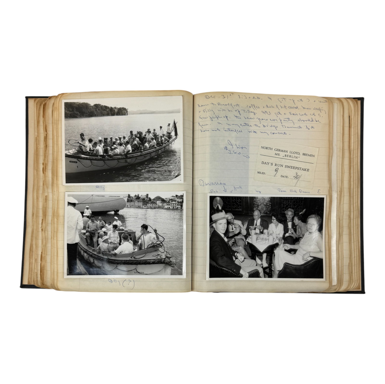 Vintage 1950-1960s Cruisline Scrapbook M.S Berlin: Vintage 1950-1960s Cruisline Scrapbook M.S Berlin