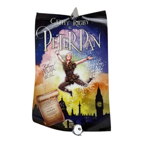Vintage 1990s Broadway Revival Peter Pan Cathy Rigby Signed Poster