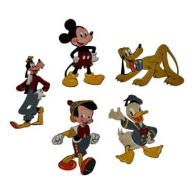Vintage Cardboard Disney Charatcer Felt Cut Out Lot