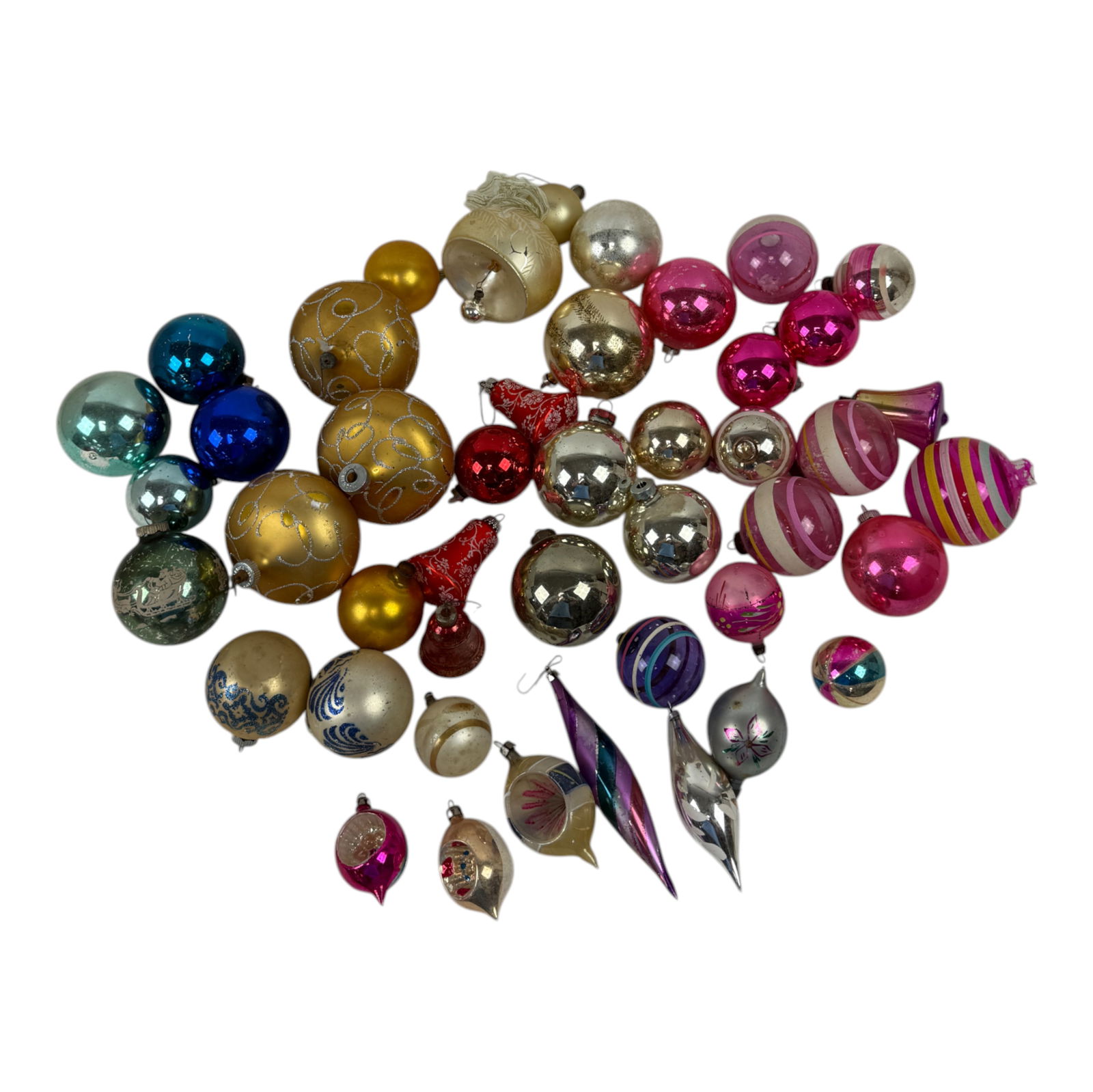 Vintage Christmas Shiny Brite Mercury Glass Balls USA/Poland (1 of 5)