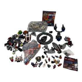Vintage Lego Lot With Mini Figures And Pre-Built Lego Sets And Spare Pieces