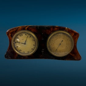 Vintage Metal Dore French Swiss Movement Desk Clock