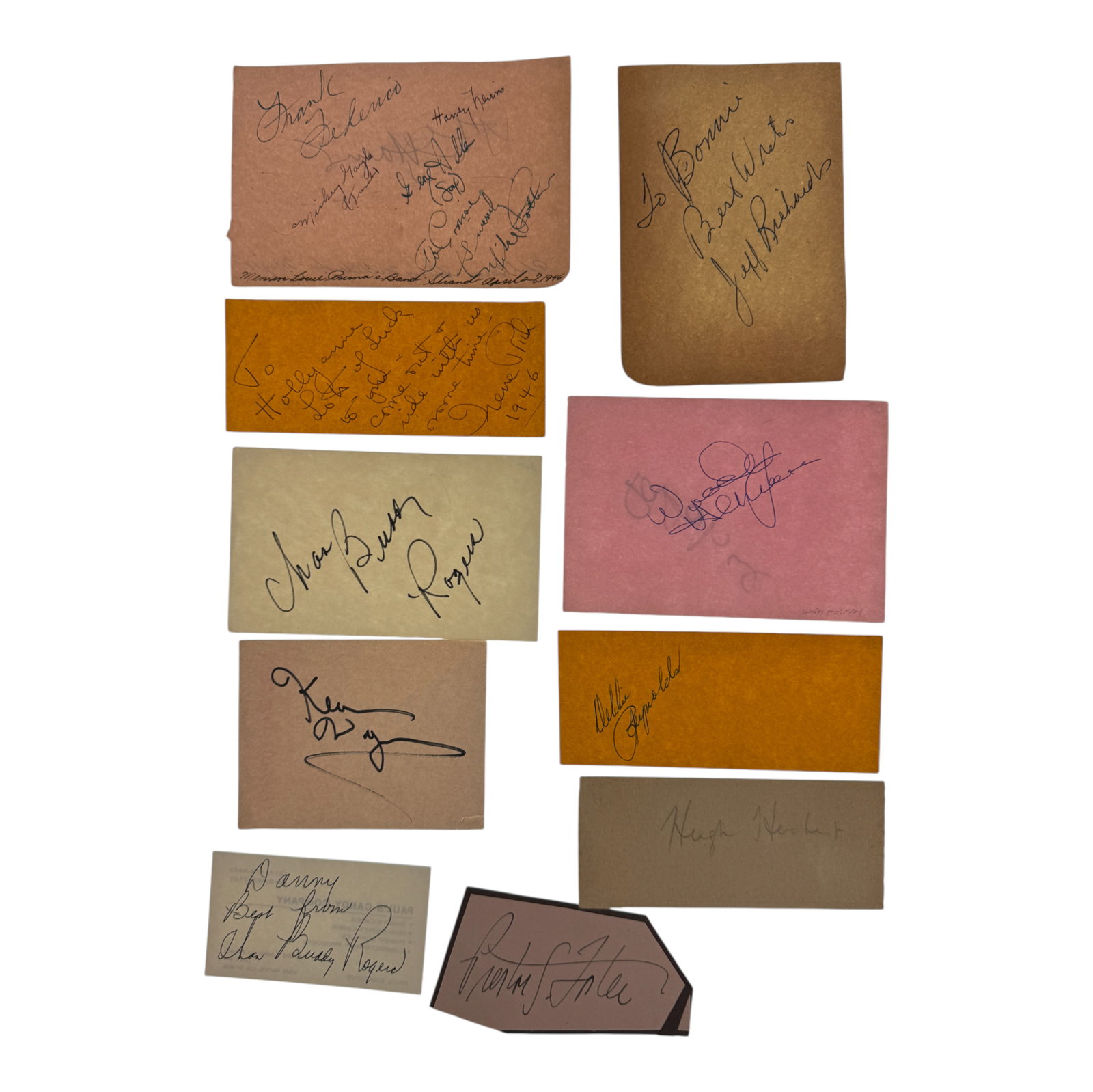 Vintage Autograph Collection Lot: Vintage Autographed Papers And Cards