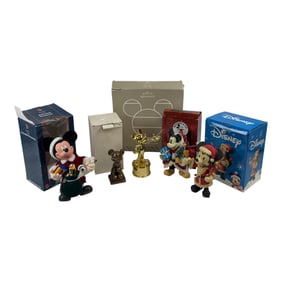 Vintage Disney Mickey Figurines And Christmas Decoration Lot