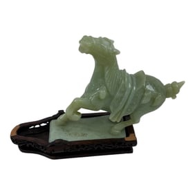 Antique Jade Horse Sculpture 8 in x 10 in