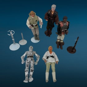Vintage Assorted 12 in Action Figure Toy Lot And Action Figure Stands