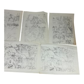 Vintage Hand Drawn Sci-fi Comic Book Art Story Board Illustration Art